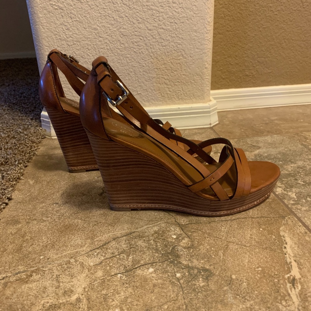 Strappy Leather Coach Wedge